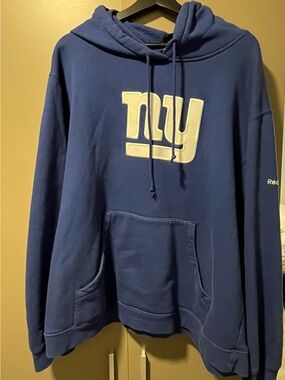 Reebok Men’s Royal Blue Pullover Hoodie with White 'ny' Logo
